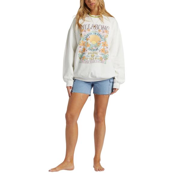 Billabong Women's Ride In 1973 Vintage Graphic Oversized Crewneck Sweatshirt - Picture 4 of 4